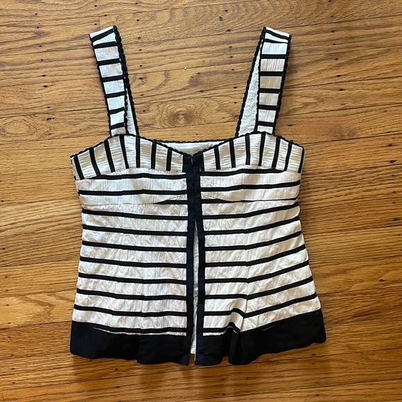 NANETTE LEPORE | Sleeveless Striped Bustier Corset Top | Size 6 - Picture 1 of 2